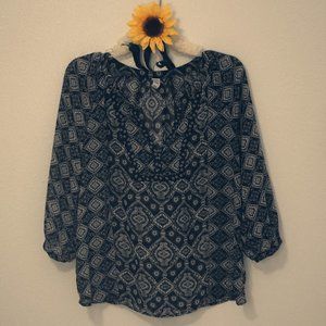 Sheer Patterned Blouse